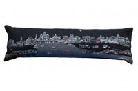 45" Black Rome Nighttime Skyline Lumbar Decorative Pillow