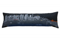 45" Black San Francisco Nighttime Skyline Lumbar Decorative Pillow