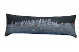 45" Black Seattle Nighttime Skyline Lumbar Decorative Pillow