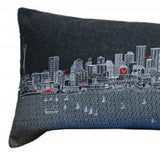45" Black Seattle Nighttime Skyline Lumbar Decorative Pillow