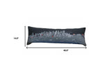 45" Black Seattle Nighttime Skyline Lumbar Decorative Pillow