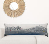 45" White Sydney Daylight Skyline Lumbar Decorative Pillow