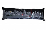 45" Black Tokyo Nighttime Skyline Lumbar Decorative Pillow