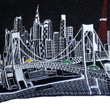 45" Black Tokyo Nighttime Skyline Lumbar Decorative Pillow