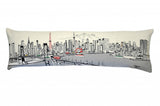 45" White Tokyo Daylight Skyline Lumbar Decorative Pillow