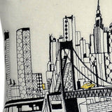 45" White Tokyo Daylight Skyline Lumbar Decorative Pillow