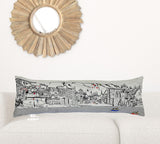 45" White Vail Daylight Skyline Lumbar Decorative Pillow