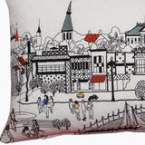 24" White Annapolis Daylight Skyline Lumbar Decorative Pillow