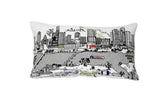 24" White Austin Daylight Skyline Lumbar Decorative Pillow
