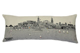 24" White Charleston Daylight Skyline Lumbar Decorative Pillow