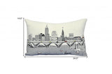 24" White Cleveland Daylight Skyline Lumbar Decorative Pillow