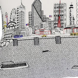 24" White Dallas Daylight Skyline Lumbar Decorative Pillow