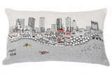 24" White Fort Worth Daylight Skyline Lumbar Decorative Pillow