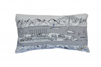 24" White Homer Spit Daylight Skyline Lumbar Decorative Pillow