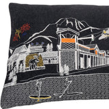 24" Black Jackson Nighttime Skyline Lumbar Decorative Pillow