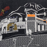 24" Black Jackson Nighttime Skyline Lumbar Decorative Pillow