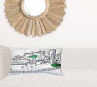 24" White Lexington Daylight Skyline Lumbar Decorative Pillow