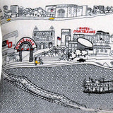 24" White New Orleans Daylight Skyline Lumbar Decorative Pillow