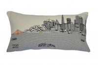 24" White San Francisco Daylight Skyline Lumbar Decorative Pillow
