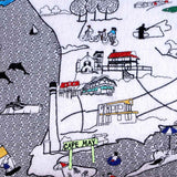 35" White South Jersey Shore Daylight Skyline Lumbar Decorative Pillow