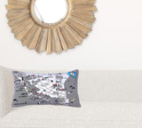 35" White South Jersey Shore Daylight Skyline Lumbar Decorative Pillow