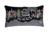 24" Black Tulsa Nighttime Skyline Lumbar Decorative Pillow