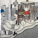 24" White Tulsa Daylight Skyline Lumbar Decorative Pillow