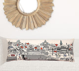 35" White Annapolis Daylight Skyline Lumbar Decorative Pillow