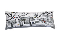 35" White Aspen Daylight Skyline Lumbar Decorative Pillow