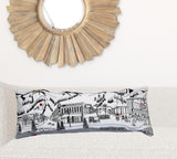 35" White Aspen Daylight Skyline Lumbar Decorative Pillow