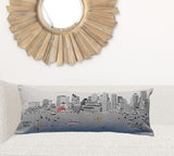 35" White Boston Daylight Skyline Lumbar Decorative Pillow