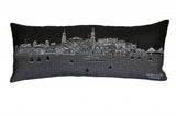35" Black Charleston Nighttime Skyline Lumbar Decorative Pillow