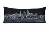 35" Black Cleveland Nighttime Skyline Lumbar Decorative Pillow