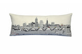 35" White Cleveland Daylight Skyline Lumbar Decorative Pillow