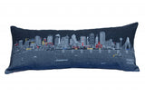 35" Black Dallas Nighttime Skyline Lumbar Decorative Pillow