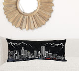 35" Black Denver Nighttime Skyline Lumbar Decorative Pillow
