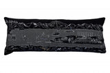 35" Black Homer Spit Nighttime Skyline Lumbar Decorative Pillow