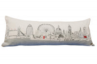 35" White London Daylight Skyline Lumbar Decorative Pillow