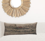 35" White Los Gatos Daylight Skyline Lumbar Decorative Pillow