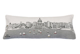35" White Madison Daylight Skyline Lumbar Decorative Pillow