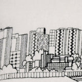 35" White Madison Daylight Skyline Lumbar Decorative Pillow