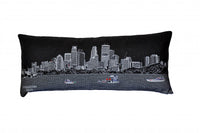 35" Black Minneapolis Nighttime Skyline Lumbar Decorative Pillow