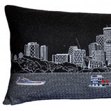 35" Black Minneapolis Nighttime Skyline Lumbar Decorative Pillow