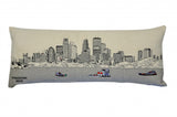 35" White Minneapolis Daylight Skyline Lumbar Decorative Pillow