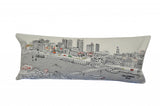 35" White Nashville Daylight Skyline Lumbar Decorative Pillow