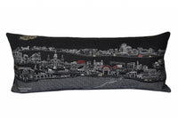 35" Black New Orleans Nighttime Skyline Lumbar Decorative Pillow
