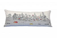 35" White NYC Daylight Skyline Lumbar Decorative Pillow