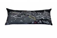 35" Black Pittsburgh Nighttime Skyline Lumbar Decorative Pillow