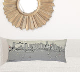 35" White Portland Daylight Skyline Lumbar Decorative Pillow
