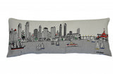 35" White San Diego Daylight Skyline Lumbar Decorative Pillow